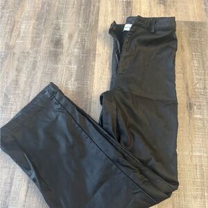 Faux leather straight leg pants